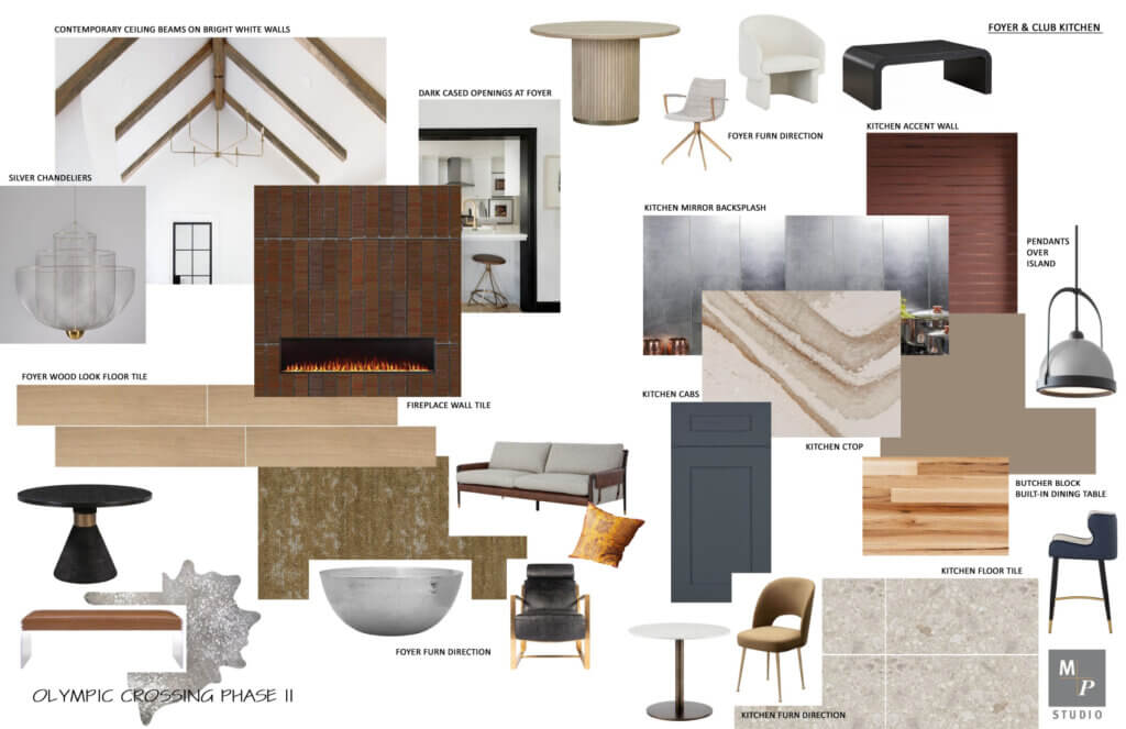 The Bower's Foyer and Kitchen Design Board Photo